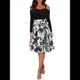 thumbnail image 3 of Vestido Floral de Corte A, Larga, Hombros Descubiertos y Corte Entallado para Mujer, y Otoño S, 3 of 8