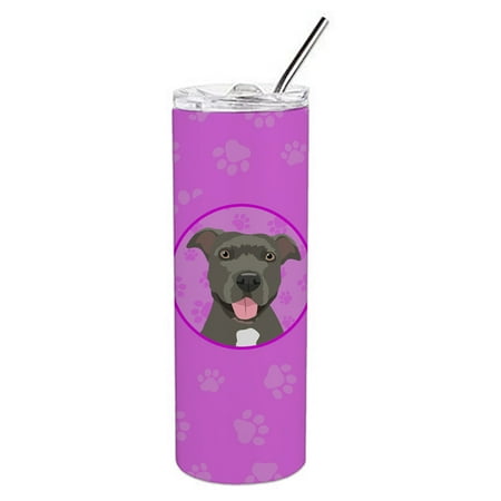 

Caroline s Treasures WDK1368TBL20 Pit Bull Blue Design3 Stainless Steel 20 oz Skinny Tumbler Pink 20 oz multicolor
