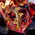thumbnail image 3 of ORIFANTOU DND Red Rings & Liquid Flow Eye Sharp Edge Resin Dice Set D&D Dungeon and Dragon Handmade D20 D and D Polyhedral Dice YY-17, 3 of 6
