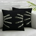 thumbnail image 3 of COMIO  Halloween Decor Throw Pillow Cover 18X18 Skeleton Decorations Farmhouse Decorative Black Cushion Case Autumn for Home Sofa Couch, 3 of 5