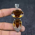 thumbnail image 2 of Natural Citrine Gemstone Handmade 925 Sterling Silver Jewelry Pendant 3.07", 2 of 4