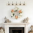 thumbnail image 4 of 16.54 Inch Artificial Daisy Wreath with Lavender Accents Rustic Floral Wreath for Front Door Wall Decor Spring Summer Home Wedding Farmhouse Decor, 4 of 6