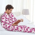 thumbnail image 6 of Naloa Orchids Flowers Men’s Pajamas Set - Long Sleeve Button Down Sleep Shirt and Pajama Bottoms Sleepwear Set-XX-Large, 6 of 7