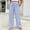 Blue, variant on Women’s Vertical-Striped Wide-Leg Pants, High-Rise Elastic Waist & Textured-Cotton Cut for Remote Hamlet Leisure Trekking Walks Red XL