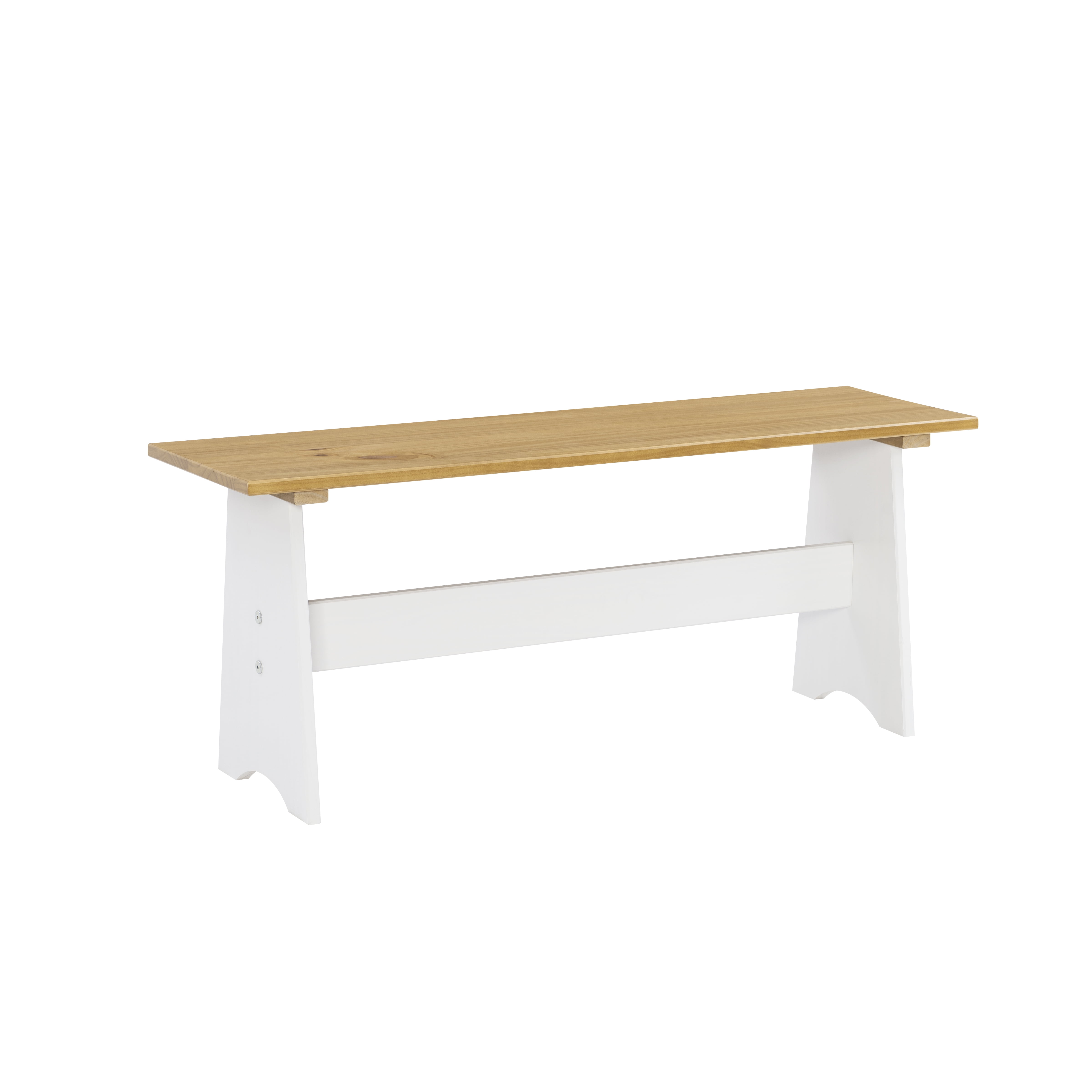 Linon Kasey Indoor Backless Dining Bench with Storage, Honey/White