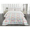 thumbnail image 3 of Ambesonne Giraffe Quilted Bedspread Set 3 Pcs, Abstract Bodies Dots, King Size, Multicolor, 3 of 5