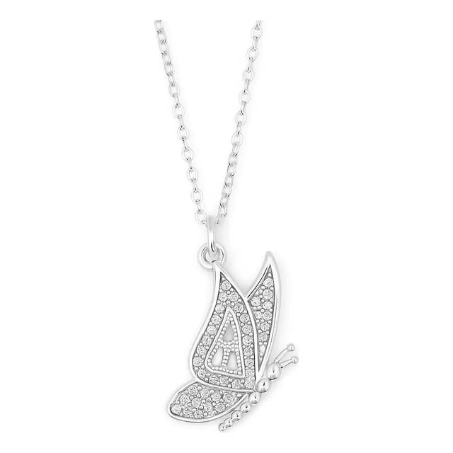 Collar De Mariposa Para Mujer De Plata 925, Medida 45 Cm