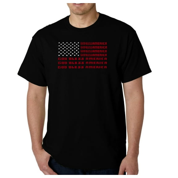 LA Pop Art Men's Word Art T-shirt - God Bless America