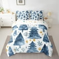 thumbnail image 2 of Manfei Watercolor Christmas Tree Bedding Comforter Set 7 Pieces, Happy Xmas King Bedding Sets, New Year Theme Bed Sheets, Super Cozy Room Decor, 2 of 7