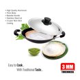 thumbnail image 3 of Non-Stick Aluminium Appam Pan with Lid, Appachatty, 200mm, Silver, 3 of 6