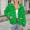 thumbnail image 3 of Jackets for Women Winter Coat Jackets Flannel Stand Collar Jacket(Green Bandanana,Size:S-4XL), 3 of 7