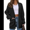 thumbnail image 2 of Cárdigan Extragrande de Punto Suave para Mujer con Bolsillos Negro S, 2 of 8