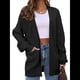 thumbnail image 2 of Cárdigan Extragrande de Punto Suave para Mujer con Bolsillos Negro XXL, 2 of 8