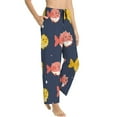 thumbnail image 2 of Disketp Cute Puffer Fish Print Women'S Comfy Pajama Pants Casual Drawstring Palazzo Lounge Wide Leg Pants, 2 of 9