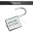 thumbnail image 3 of HUGFEGWE 8 Digit Button Combination Security Padlock Digital Lock for Suitcase Luggage Drawer Door Toolbox Fixed Gym Cabinet Door Toolbox Padlock Gym Sports School and Employee Lock,Silver UA824-6865, 3 of 8