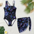 thumbnail image 5 of Jiueut Hummingbird Floral Print Girls Swimsuit with Adjustable Straps One Piece Bathing Suit with Cover Up Skirt Cut Out Girls' Swimwear 13-14 Years, 5 of 7