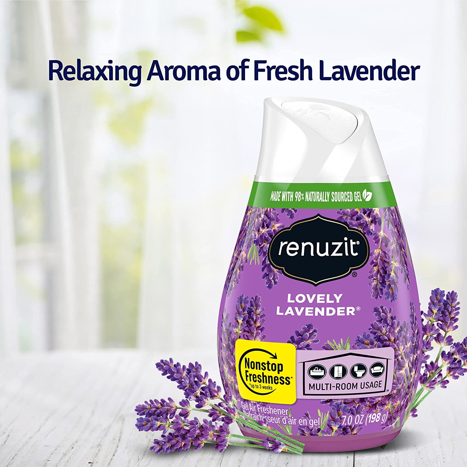 Renuzit Adjustable Gel Air Freshener, Lovely Lavender Scent, 7.0