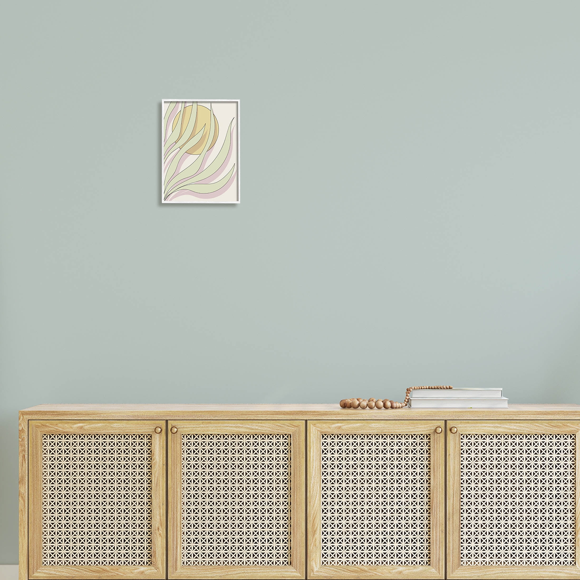 Contemporary Tropical Plant Leaves Botanical & Floral Graphic Art White Framed Art Print Wall Art