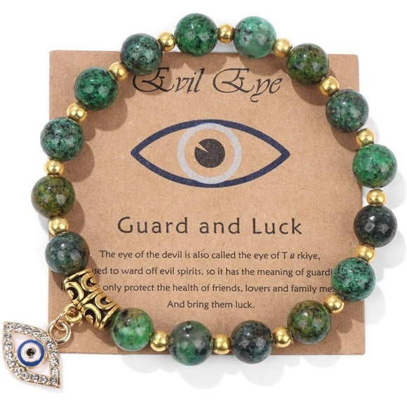 HAHDAXIA Evil Eye Bracelet for Men Evil Eye Bead Bracelts Protection Good Luck Bracelet for Boy Amulet Eye Stone Bracelet for Birthday Gifts