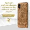 thumbnail image 2 of Case Yard Wooden Case Outside Soft TPU Silicone, Slim Fit Shockproof Wood Protective Phone Cover for Girls Boys Men and Women, Supports Wireless Charging Mandala 2 Design case for iPhone-XS-Max, 2 of 7