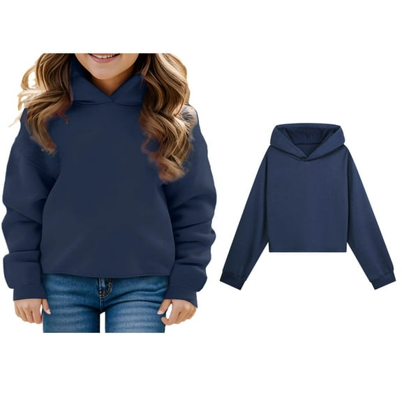 Teen Hoodies Navy Hoodies Casual Long Sleeve Classic Hoodie Warm Fall Winter Clothes Girls Teen Clothes 12-13 Years