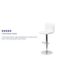thumbnail image 6 of Flash Furniture Vincent 2 Pack Modern White Vinyl Adjustable Bar Stool with Back, Counter Height Swivel Stool with Chrome Pedestal Base, 6 of 15