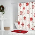 thumbnail image 6 of Honmine Colorful Christmas Snowflake Bath Curtain, Fabric Shower Curtain with 12 Hooks, No Drill Installation for Bathroom, Holiday Themed Decor, 6 of 6