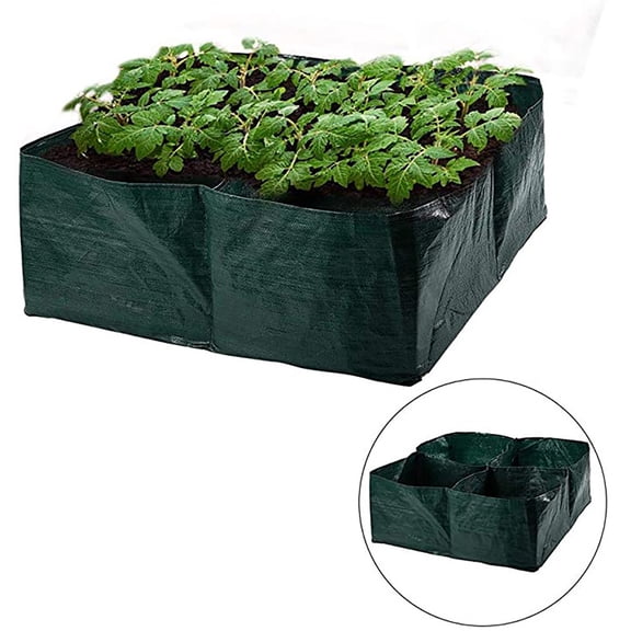 Planter Pot Bed, Heavy Duty Plastic Raised Plant Grow Bag 4 Combined, Gardening Planting Bag for Outdoor Indoor Vegetable Plants Growth Box