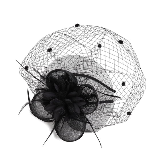 Aurelia Fascinators Hats for Women Black Pillbox Hat Tea Party Hat Derby Hat for Women Vintage Hair Clip Headpiece for Wedding Events