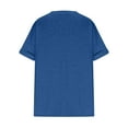 thumbnail image 4 of Blue Women's Short Sleeve T-shirt, Ladies Casual Top V Neck Fashion Solid Color Short Sleeve Loose T Shirt,Women's Short sleeve T-shirt 5XL, 4 of 5
