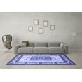 thumbnail image 3 of Ahgly Company Machine Washable Indoor Square Persian Blue Traditional Area Rugs, 5' Square, 3 of 4