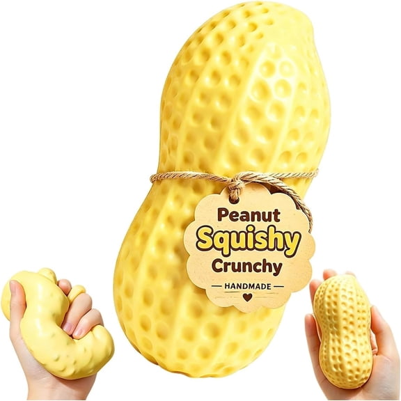 Crunchy Peanut Squishy,Slow Rising Sensory Fidget Squeeze Toys for Adults,Textured Peanut Squishy, Slow Rising Squishy Toys,Soft Stretchy Sensory Play, Stress Relief Desk Toys, Party Favor and Gift