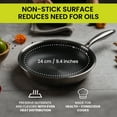 thumbnail image 4 of universal 9.4 inch/24 cm Tri-Ply Stainless Steel Pan + Glass Lid, Non-Stick Surface for Less Oil, Tri-ply Skillet for All Cooktops, 4 of 7