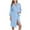 #067-Light Blue, variant on Women's Soft Robe with Tie Belt Three-Quarter Sleeve Open Front Casual Loungewear