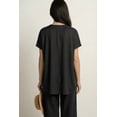 thumbnail image 3 of Ellos Women's Button-Front Linen-Blend Tunic Tunic, 3 of 4