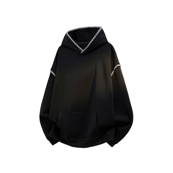 Makaor Pullover Sweatshirts for Men Pockets Big and Tall Lightweight Hooded Tops Solid Long Sleeve Tees Fall Outfits