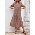 thumbnail image 3 of Vestido PRETTYGARDEN Floral Boho Midi con Mangas Abullonadas Talla Grande, 3 of 7