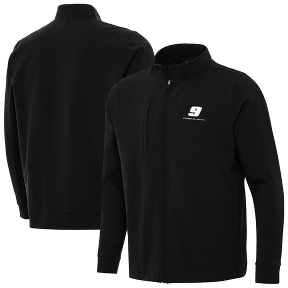 Men's-Antigua  Black Chase Elliott Regard Full-Zip Jacket