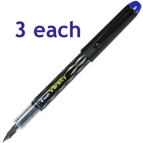 Pilot Varsity Disposable Fountain Pens -New 90011x3 Blue Ink
