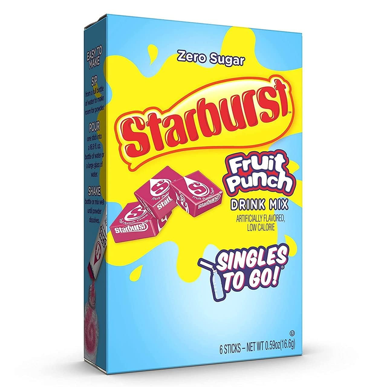 Starburst Singles To Go Powdered Drink Mix, Fruit Punch, Sugar-Free Drink  Powder, Pack Of 6