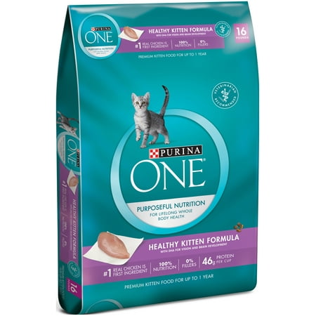 Purina ONE Healthy Kitten Formula Premium Cat Food 16 lb. Bag - Walmart.com