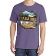 thumbnail image 2 of Wild Bobby, Paradise Surf Shack Marlin, Garment-Dyed Washed Look Short Sleeve Tees, Purple, Large, 2 of 3