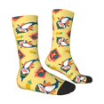 thumbnail image 4 of Yiaed Pineapples Sharks In Hawaiian Print Great elasticity Crew Socks Sports socks for Men and Women, 4 of 5