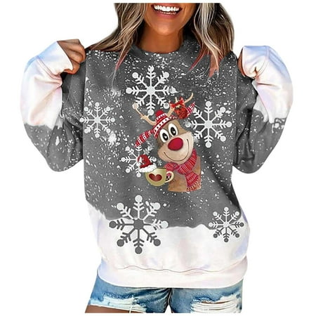 

Womens Sweatshirt Long Sleeve Casual Graphic Pullover Shirt Ugly Sweatshirts Blouses