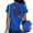 A-Blue, variant on UNISHE Women's Queen of Hearts Graphic T-Shirt Trendy Retro Playing Card Fashion Tee Casual Tops White, S