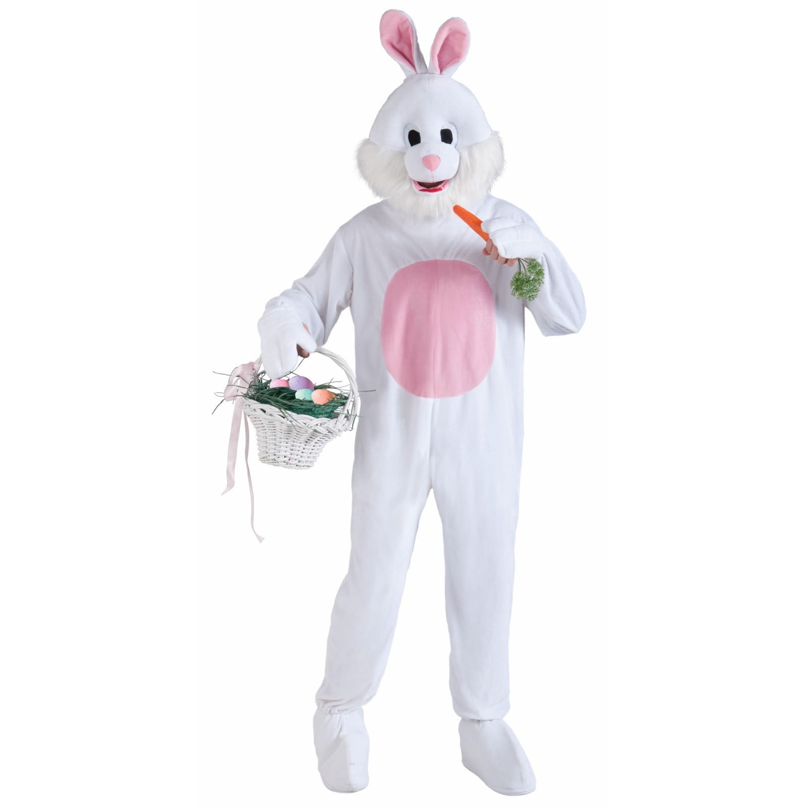 EASTER BUNNY COSTUME SET EARS TAIL NOSE FACE PAINT AND BASKET RABBIT FANCY DRESS 