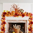 thumbnail image 2 of JeashCHAT Fall Maple Leaves Garland, 5.91 FT Artificial Maple Leaf Hanging Garland with Pumpkins Sunflowers for Fireplace Table Front Door, Christmas Thanksgiving Party Decorations, 2 of 6