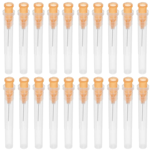 MLINS 100pcs Dispensing Needle For Liquid Industrial Liquid Refill Tool 25g 13mm Plastic Dispensing Needle Orange