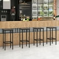 thumbnail image 2 of Giantex Metal Bar Stools, Backless Barstools w/Footrest, Industrial  Breakfast Bar Dining Chairs, Gray, 2 of 8