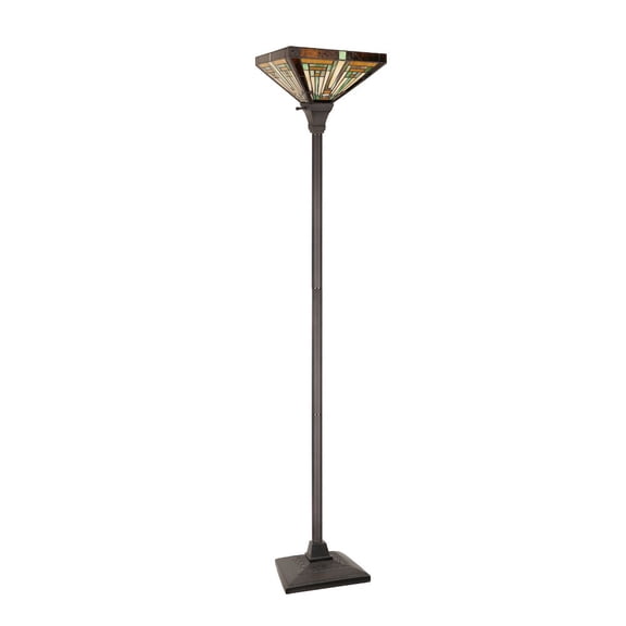 CHLOE Lighting FIRMAN Tiffany-Style 1-Light Torchiere Floor Lamp 12" Shade